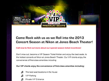 Jones Beach Live Nation VIP Email 